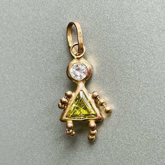 14K & 10k Gold Birthstone Girl Boy Charm Pendant Amethyst Peridot Alexan… - Picture 4 of 9